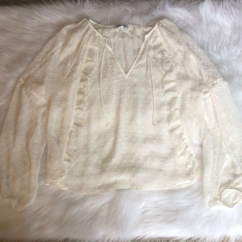 Express Swiss dot blouse white NWOT